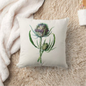 ヴィンテージ1902の古いスコットランドのアザミの野生花 クッション (ブランケット)