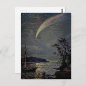 ヴィンテージ1902彗星または射撃、 発砲星イラストレーション ポストカード (正面/裏面)