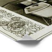 ヴィンテージ1903バスルームイラストレーション ポスター (角)