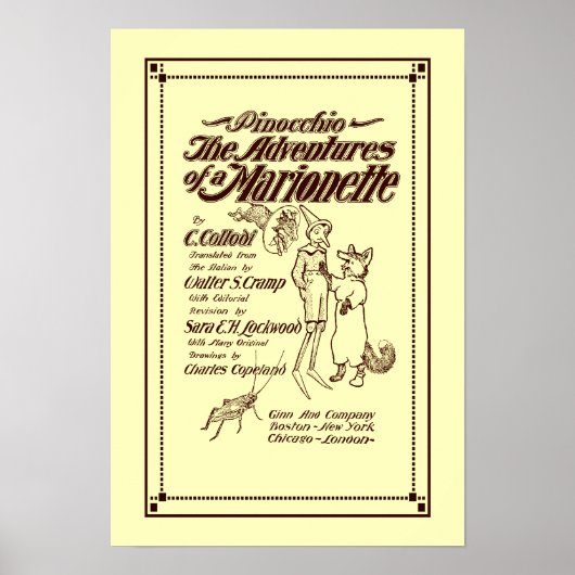 ヴィンテージ1904 Pinocchioの表紙 ポスター (正面)
