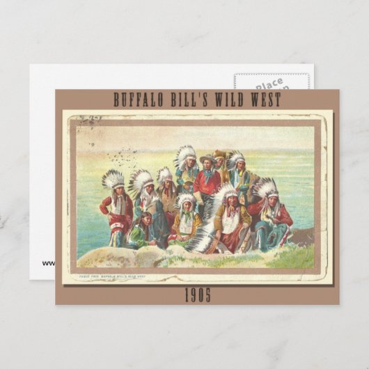 ヴィンテージ1905バッファロービルのワイルドウエストショー ポストカード (正面/裏面)