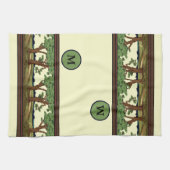 ヴィンテージ1905芸術工芸品スタイルオークランドスケープ キッチンタオル (横)