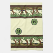 ヴィンテージ1905芸術工芸品スタイルオークランドスケープ キッチンタオル (縦)