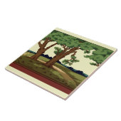 ヴィンテージ1905芸術工芸品スタイルオークランドスケープ タイル (側面)