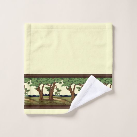 ヴィンテージ1905芸術工芸品スタイルオークランドスケープ バスタオルセット (ウォッシュタオル)