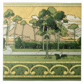 ヴィンテージ1906年芸術工芸品スタイル風景 タイル (正面)