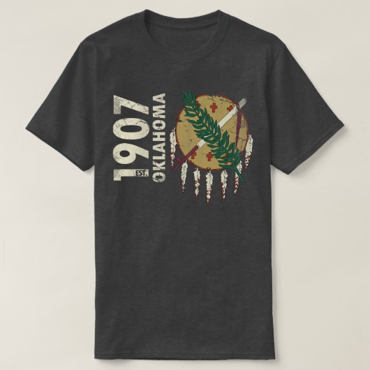 ヴィンテージ1907オクラホマ州旗 Tシャツ (デザイン正面)