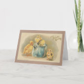 ヴィンテージ1907ベビーチックスとミルクペールイースター シーズンカード (正面)