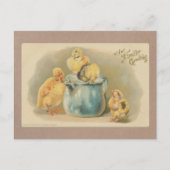 ヴィンテージ1907ベビーチックスとミルクペールイースター ポストカード (正面)
