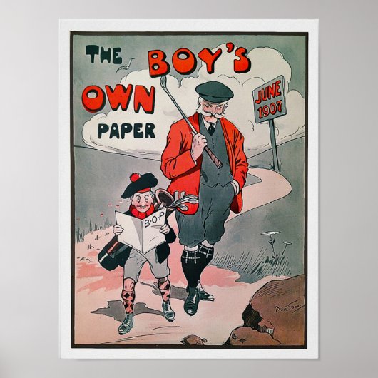 ヴィンテージ1907ボーイズ自己ゴルフプリント ポスター (正面)