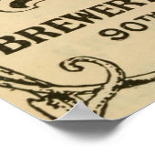 ヴィンテージ1908醸造所とビール広告 ポスター (角)