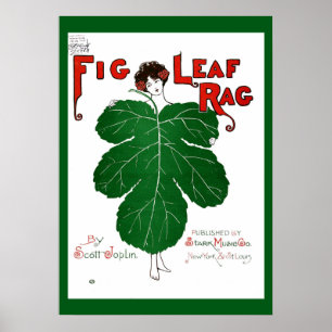 ヴィンテージ1908 Fig Leaf Rag Sheet Music Cover copy ポスター