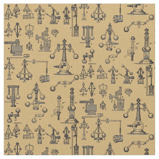 ヴィンテージ1908 Steampunk Shaft Governors ファブリック (クローズアップ)