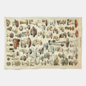 ヴィンテージ1909マッシュルームアートbyアドルフ・ミロ キッチンタオル (横)