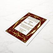 ヴィンテージ1909華美つる植物縁ど 箔招待状 (回転した状態)