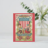 ヴィンテージ19097月4日お祝いはがき ポストカード (スタンド正面)