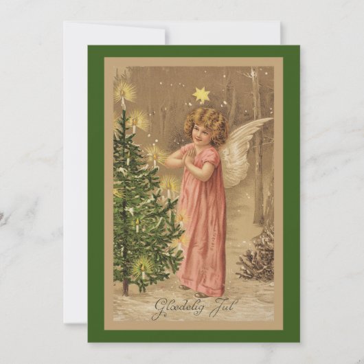 ヴィンテージ1910ノルウェーのクリスマスカード カード (正面)