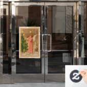 ヴィンテージ1910ノルウェーのクリスマス ウィンドウサイン (オフィスドア)