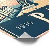 ヴィンテージ1910パリエッフェルタワーアールデコポスター ポスター (角)