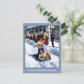 ヴィンテージ1910年代のウィンタースポーツ遊戯アルプス ポストカード (スタンド正面)