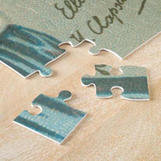 ヴィンテージ1910年代の小さな女の子サンタクリスマスを呼び出し ジグソーパズル (側面)