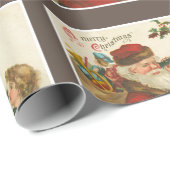 ヴィンテージ1910年代の小さな女の子サンタクリスマスを呼び出し ラッピングペーパー (ロールコーナー)