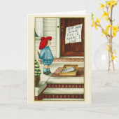 ヴィンテージ1910年代サンタクロースに手紙を書いた子供 カード (黄色い花)