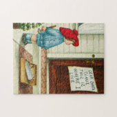 ヴィンテージ1910年代サンタクロースに手紙を書いた子供 ジグソーパズル (横)