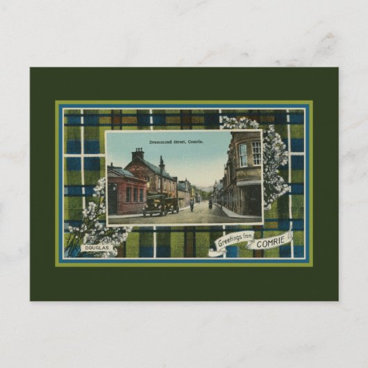 ヴィンテージ1910年代スコティッシュダグラス氏タータンチェックコリー ポストカード (正面)