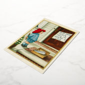 ヴィンテージ1910年代 サンタクロースへの手紙 ゴールド 子供 箔シーズンカード (回転した状態)