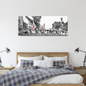 ヴィンテージ1910年頃の愛国的なアメリカ国旗 キャンバスプリント (インサイチュ (寝室))