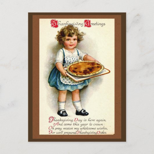 ヴィンテージ1910、感謝祭の挨拶 シーズンポストカード (正面)