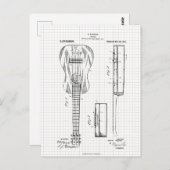 ヴィンテージ1911ギター特許イラストレーション ポストカード (正面/裏面)