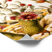 ヴィンテージ1911サボテン花オールドフローライラストレーション ポスター (角)