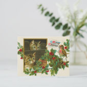 ヴィンテージ1911バードメリークリスマス シーズンポストカード (スタンド正面)