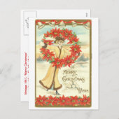 ヴィンテージ1911年、"メリークリスマス"の郵便はがき シーズンポストカード (正面/裏面)