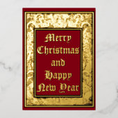 ヴィンテージ1912クリスマスエンジェル縁どズ 箔シーズンカード (正面)