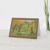 ヴィンテージ1912バニー遊ウサギの復活祭 シーズンカード (正面)