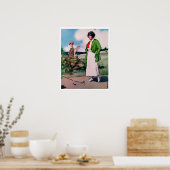 ヴィンテージ1913女性ゴルファープリント ポスター (キッチン)