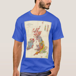 ヴィンテージ1913年イギリス諸島の地質図 Tシャツ