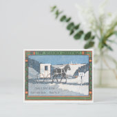 ヴィンテージ1915クリスマスルーラルメールキャリア馬 ポストカード (スタンド正面)