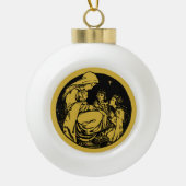 ヴィンテージ1915クリスマス出生 セラミックボールオーナメント (正面)