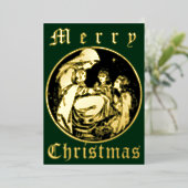 ヴィンテージ1915クリスマス出生 箔シーズンカード (立ち正面)