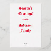 ヴィンテージ1915クリスマス出生 箔シーズンカード (裏面)