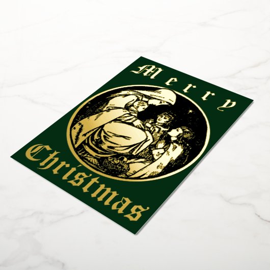 ヴィンテージ1915クリスマス出生 箔シーズンカード (回転した状態)