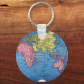 ヴィンテージ1915世界アトラスグローブの地図 キーホルダー (正面)