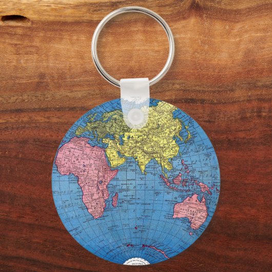 ヴィンテージ1915世界アトラスグローブの地図 キーホルダー (正面)