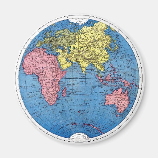 ヴィンテージ1915世界アトラスグローブの地図 マグネット (正面)