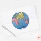 ヴィンテージ1915世界アトラスグローブの地図 ラウンドシール (封筒)