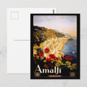 ヴィンテージ1915 Amalfiコーストイタリア旅行 ポストカード (正面/裏面)